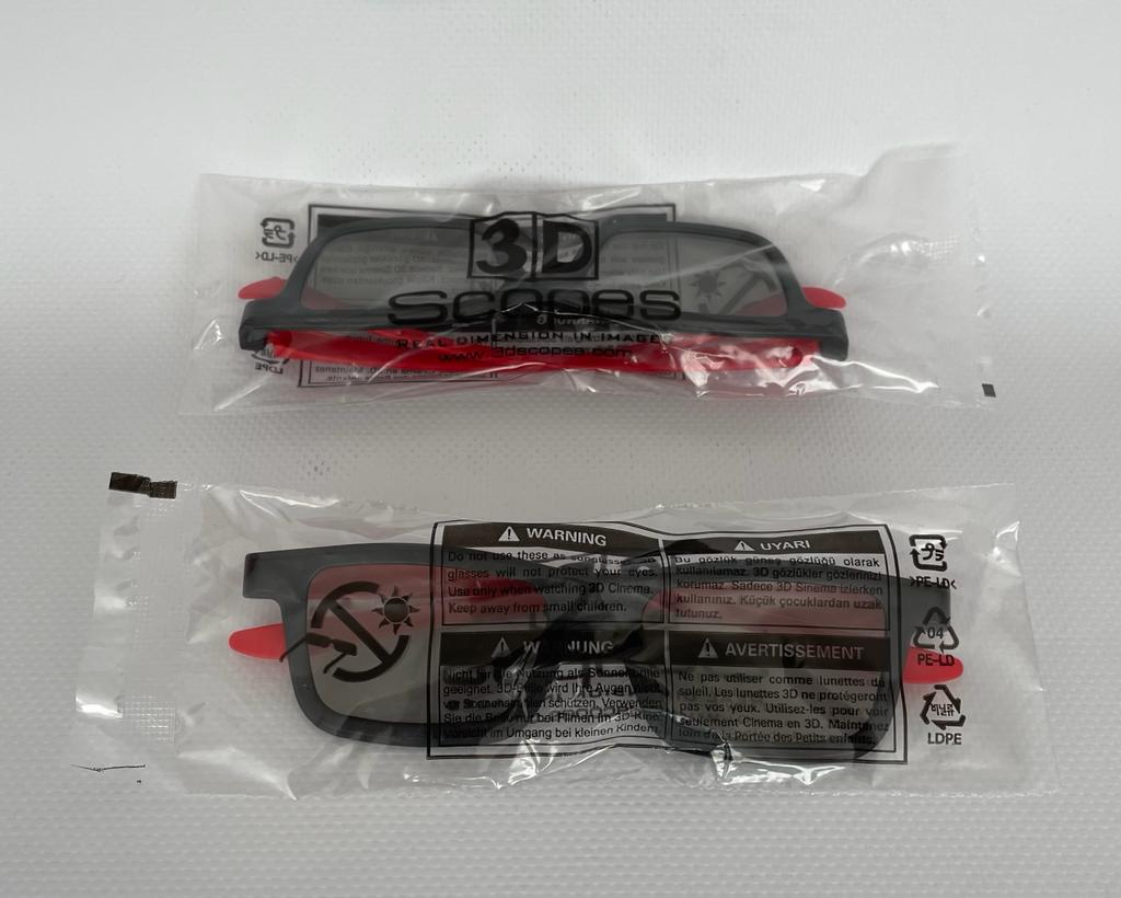 Lunettes passives 3D (500 pièces) - Rouge